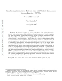 Transforming Unstructured Text into Data with Context Rule Assisted
  Machine Learning (CRAML)