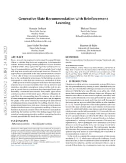 Generative Slate Recommendation with Reinforcement Learning