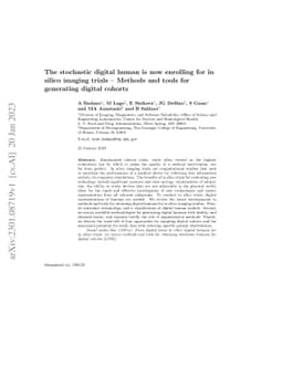 The stochastic digital human is now enrolling for in silico imaging
  trials -- Methods and tools for generating digital cohorts