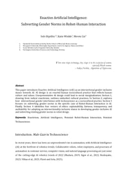 Enactive Artificial Intelligence: Subverting Gender Norms in Robot-Human
  Interaction