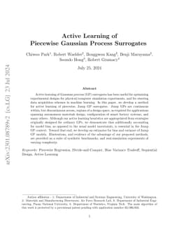 Active Learning of Piecewise Gaussian Process Surrogates