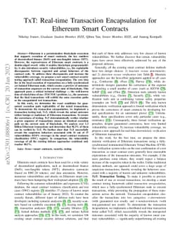 TxT: Real-time Transaction Encapsulation for Ethereum Smart Contracts