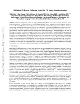 DiffusionCT: Latent Diffusion Model for CT Image Standardization