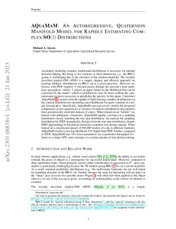 AQuaMaM: An Autoregressive, Quaternion Manifold Model for Rapidly
  Estimating Complex SO(3) Distributions