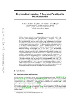Regeneration Learning: A Learning Paradigm for Data Generation