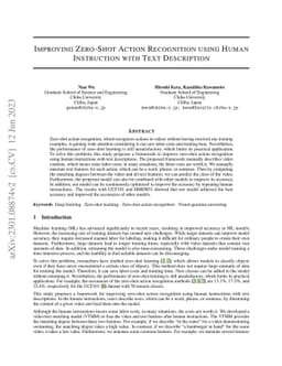 Improving Zero-Shot Action Recognition using Human Instruction with Text
  Description