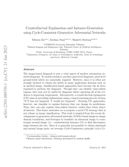 Counterfactual Explanation and Instance-Generation using
  Cycle-Consistent Generative Adversarial Networks