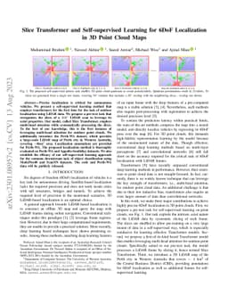 Slice Transformer and Self-supervised Learning for 6DoF Localization in
  3D Point Cloud Maps