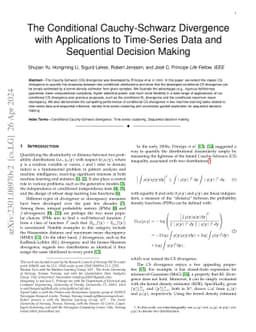 The Conditional Cauchy-Schwarz Divergence with Applications to Time-Series Data and Sequential Decision Making