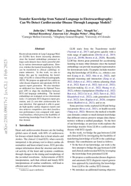 Transfer Knowledge from Natural Language to Electrocardiography: Can We
  Detect Cardiovascular Disease Through Language Models?