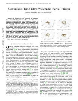 Continuous-Time Ultra-Wideband-Inertial Fusion