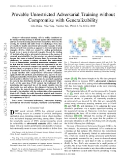Provable Unrestricted Adversarial Training without Compromise with
  Generalizability