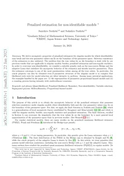 Penalized estimation for non-identifiable models