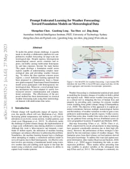Prompt Federated Learning for Weather Forecasting: Toward Foundation
  Models on Meteorological Data
