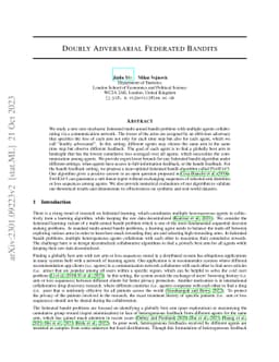 Doubly Adversarial Federated Bandits