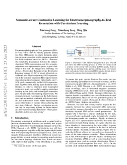 Semantic-aware Contrastive Learning for Electroencephalography-to-Text
  Generation with Curriculum Learning