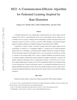 M22: A Communication-Efficient Algorithm for Federated Learning Inspired
  by Rate-Distortion