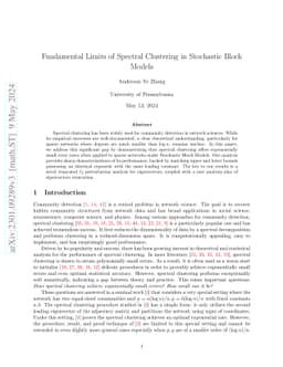 Fundamental Limits of Spectral Clustering in Stochastic Block Models