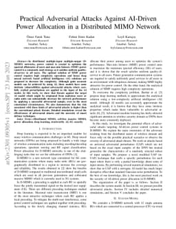 Practical Adversarial Attacks Against AI-Driven Power Allocation in a
  Distributed MIMO Network