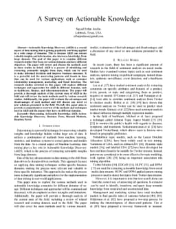 A Survey on Actionable Knowledge