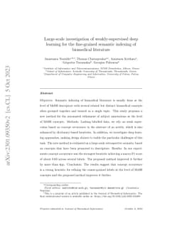 Large-scale investigation of weakly-supervised deep learning for the
  fine-grained semantic indexing of biomedical literature