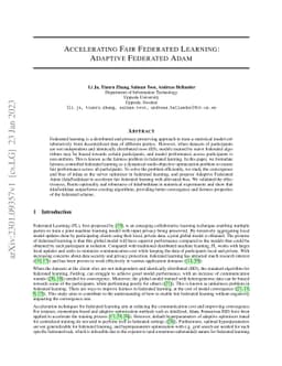 Accelerating Fair Federated Learning: Adaptive Federated Adam