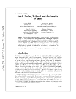 ddml: Double/debiased machine learning in Stata