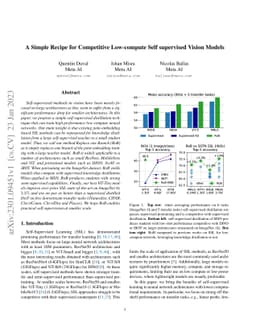 A Simple Recipe for Competitive Low-compute Self supervised Vision
  Models