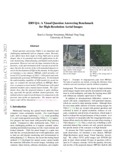 HRVQA: A Visual Question Answering Benchmark for High-Resolution Aerial
  Images