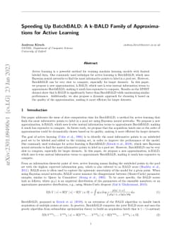 Speeding Up BatchBALD: A k-BALD Family of Approximations for Active
  Learning