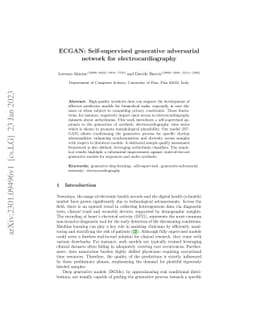 ECGAN: Self-supervised generative adversarial network for
  electrocardiography