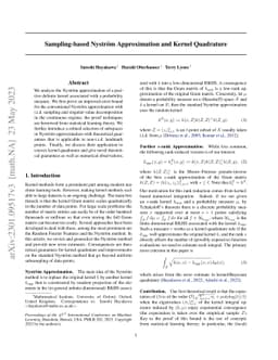 Sampling-based Nyström Approximation and Kernel Quadrature