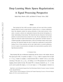 Deep Learning Meets Sparse Regularization: A Signal Processing
  Perspective