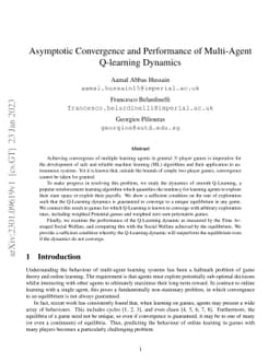 Asymptotic Convergence and Performance of Multi-Agent Q-Learning
  Dynamics
