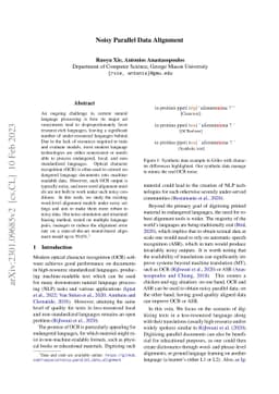 Noisy Parallel Data Alignment
