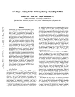 Two-Stage Learning For the Flexible Job Shop Scheduling Problem