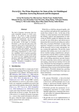 PrimeQA: The Prime Repository for State-of-the-Art Multilingual Question
  Answering Research and Development