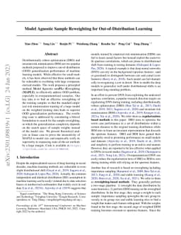 Model Agnostic Sample Reweighting for Out-of-Distribution Learning