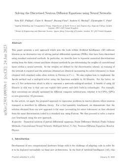 Solving the Discretised Neutron Diffusion Equations using Neural
  Networks