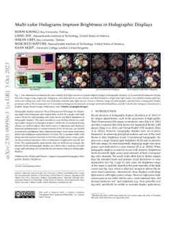 Multi-color Holograms Improve Brightness in Holographic Displays