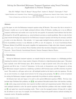 Solving the Discretised Boltzmann Transport Equations using Neural
  Networks: Applications in Neutron Transport