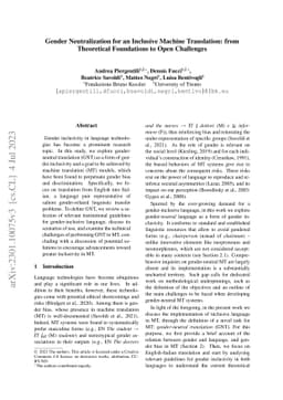 Gender Neutralization for an Inclusive Machine Translation: from
  Theoretical Foundations to Open Challenges
