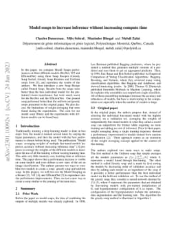 Model soups to increase inference without increasing compute time