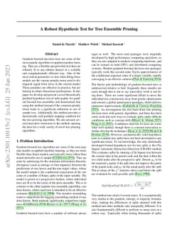 A Robust Hypothesis Test for Tree Ensemble Pruning
