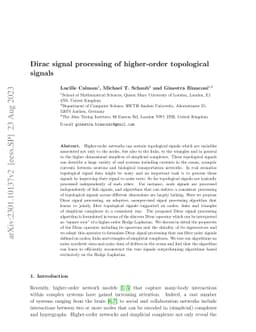 Dirac signal processing of higher-order topological signals