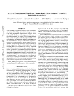 Sleep Activity Recognition and Characterization from Multi-Source
  Passively Sensed Data