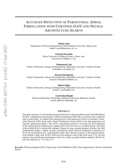 Accurate Detection of Paroxysmal Atrial Fibrillation with Certified-GAN
  and Neural Architecture Search