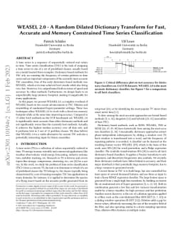 WEASEL 2.0 -- A Random Dilated Dictionary Transform for Fast, Accurate
  and Memory Constrained Time Series Classification
