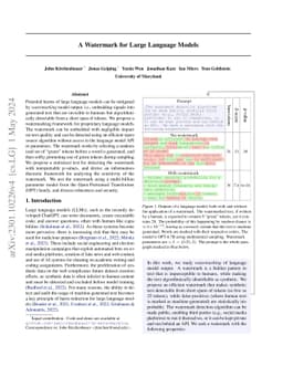 A Watermark for Large Language Models