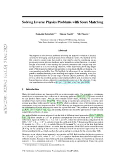 Solving Inverse Physics Problems with Score Matching